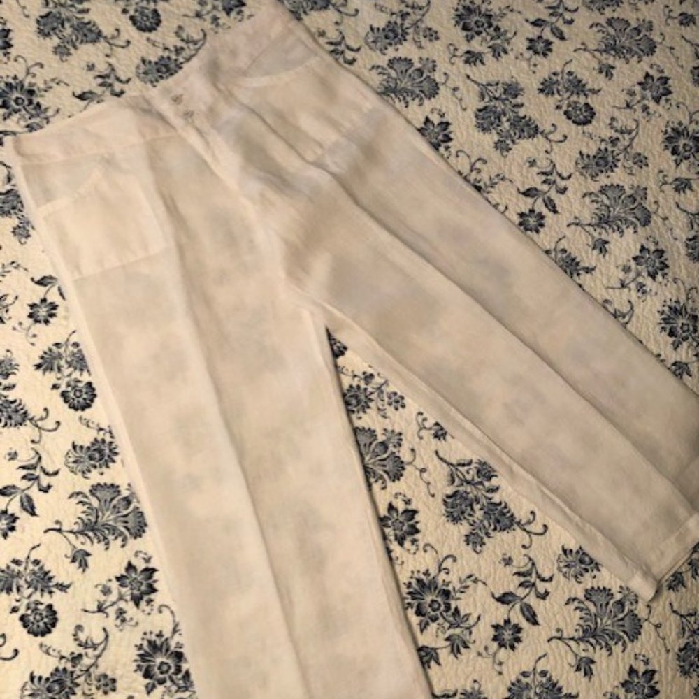 Fresh Produce ME Mary Ellen White Linen Pants SZ L